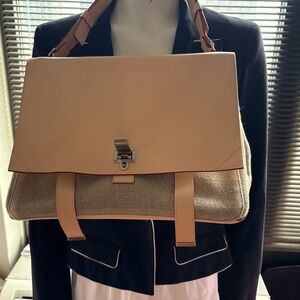 Proenza Schouler pink and gray Canvas & Leather Top-Handle Shoulder Bag